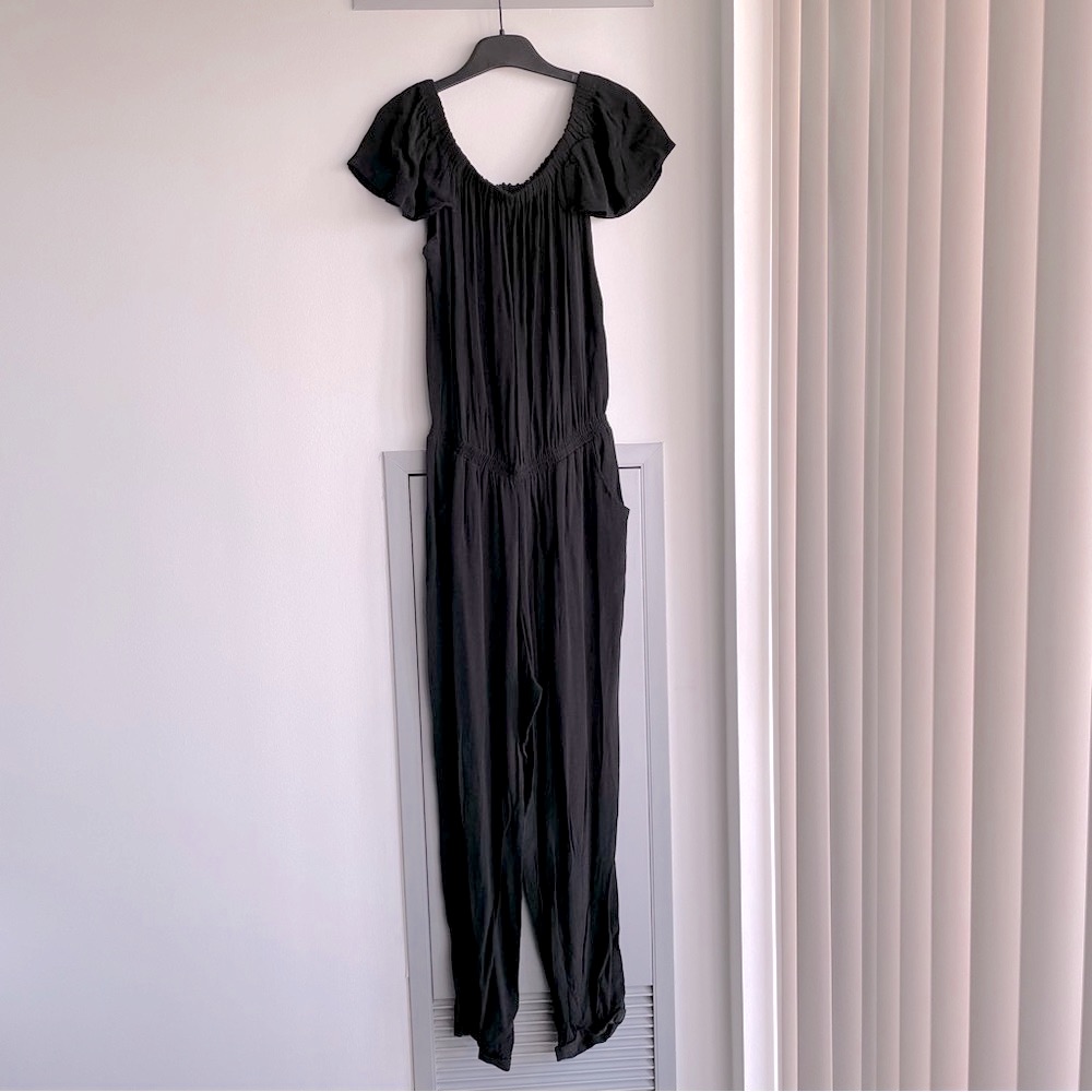 Anthropologie Beachgold Elegant Black Jumpsuit